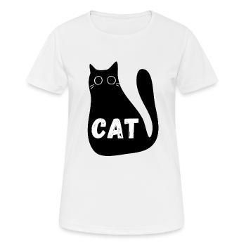 Chat-chat noir chaton - T-shirt respirant Femme - blanc - Devant - AI Model Female 172 dark (172cm)