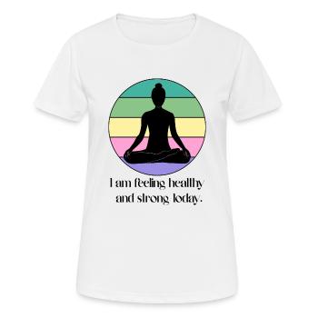 Yoga Lotus - Positive Morning Affirmation - Women's Breathable T-Shirt - white - Front - AI Model Female 172 dark (172cm)