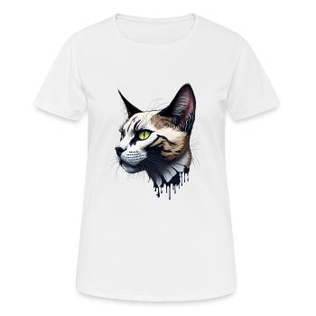 Splash Art Cat Design - T-shirt respirant Femme - blanc - Devant - AI Model Female 172 dark (172cm)