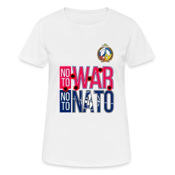 NO TO WAR NO TO NATO | WORLD MARCH FOR PEACE 2023 - Women's Breathable T-Shirt - white - Front - AI Model Female 172 dark (172cm)