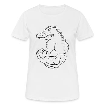 strong crocodile - Frauen T-Shirt atmungsaktiv - Weiß - Vorne - AI Model Female 172 dark (172cm)