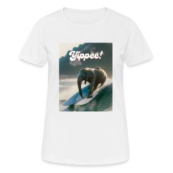 Hurra! - Frauen T-Shirt atmungsaktiv - Weiß - Vorne - AI Model Female 172 dark (172cm)