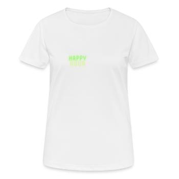 happy hour - Women's Breathable T-Shirt - white - Front - AI Model Female 172 dark (172cm)