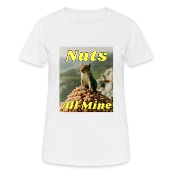 Nüsse alle von mir - Frauen T-Shirt atmungsaktiv - Weiß - Vorne - AI Model Female 172 dark (172cm)