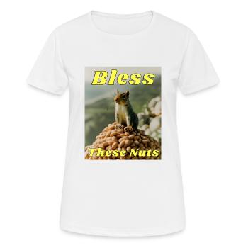 Segne diese Nüsse - Frauen T-Shirt atmungsaktiv - Weiß - Vorne - AI Model Female 172 dark (172cm)
