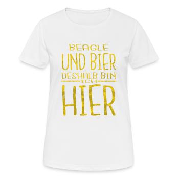 hopfen bullterrier statement haustier kneipensport - Frauen T-Shirt atmungsaktiv - Weiß - Vorne - AI Model Female 172 dark (172cm)