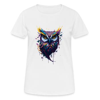 Splash Art Eule - Frauen T-Shirt atmungsaktiv - Weiß - Vorne - AI Model Female 172 dark (172cm)