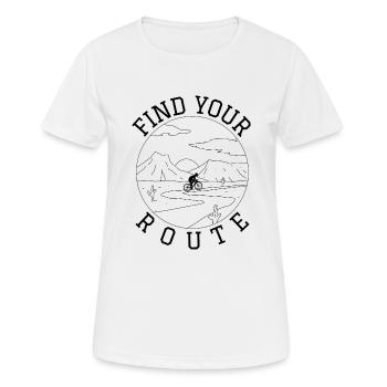 Bicycle Cycling Bike Find your Route Biker - Women's Breathable T-Shirt - white - Front - AI Model Female 172 dark (172cm)
