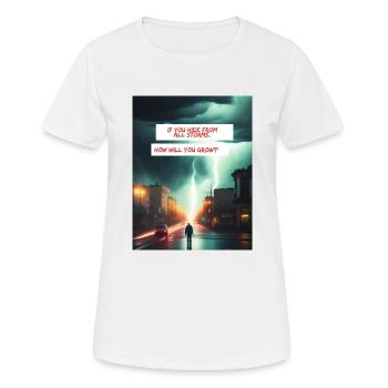 Wie wirst du wachsen? - Frauen T-Shirt atmungsaktiv - Weiß - Vorne - AI Model Female 172 dark (172cm)