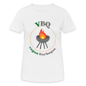 VBQ barbecue végétalien, végétarien, barbecue - T-shirt respirant Femme - blanc - Devant - AI Model Female 172 dark (172cm)