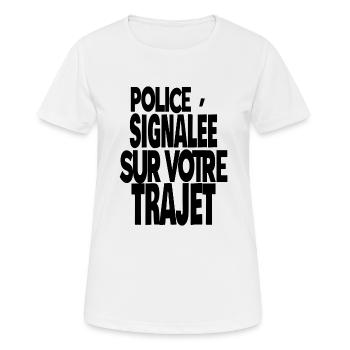 police signalée sur votre trajet - T-shirt respirant Femme - blanc - Devant - AI Model Female 172 dark (172cm)