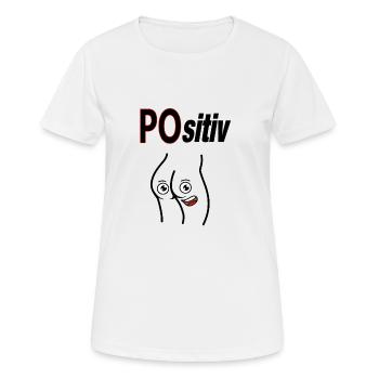 POsitiv - Frauen T-Shirt atmungsaktiv - Weiß - Vorne - AI Model Female 172 dark (172cm)