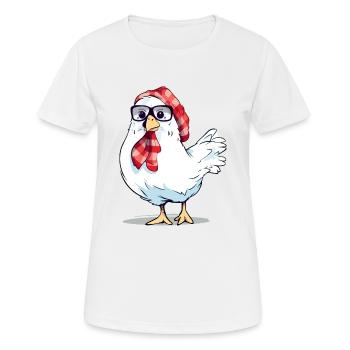 Bimi die Henne - Frauen T-Shirt atmungsaktiv - Weiß - Vorne - AI Model Female 172 dark (172cm)