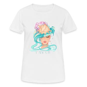 Krebs - Frauen T-Shirt atmungsaktiv - Weiß - Vorne - AI Model Female 172 dark (172cm)