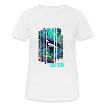 Rettet das Leben im Meer - Frauen T-Shirt atmungsaktiv - Weiß - Vorne - AI Model Female 172 dark (172cm)