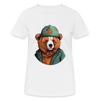 Koro the bear in the hat - Women's Breathable T-Shirt - white - Front - AI Model Female 172 dark (172cm)