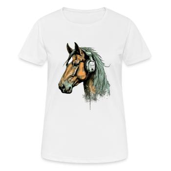 Ecko le cheval audiophile - T-shirt respirant Femme - blanc - Devant - AI Model Female 172 dark (172cm)