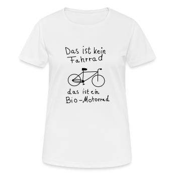 Bio - Motorrad - Frauen T-Shirt atmungsaktiv - Weiß - Vorne - AI Model Female 172 dark (172cm)