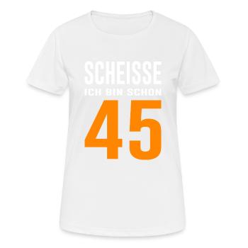 45. Geburtstag Geschenk Spruch - Frauen T-Shirt atmungsaktiv - Weiß - Vorne - AI Model Female 172 dark (172cm)