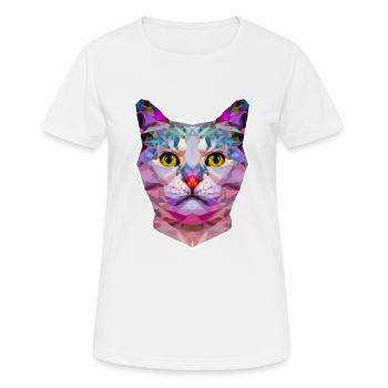 ORIGAMI KATZE - Frauen T-Shirt atmungsaktiv - Weiß - Vorne - AI Model Female 172 dark (172cm)