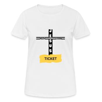 Billet aller simple - T-shirt respirant Femme - blanc - Devant - AI Model Female 172 dark (172cm)