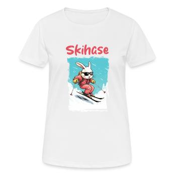 Skihase - Frauen T-Shirt atmungsaktiv - Weiß - Vorne - AI Model Female 172 dark (172cm)