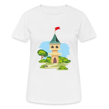 Château caricatural - T-shirt respirant Femme - blanc - Devant - AI Model Female 172 dark (172cm)