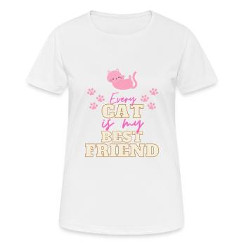 Katzen Katzenfreund shirt - Frauen T-Shirt atmungsaktiv - Weiß - Vorne - AI Model Female 172 dark (172cm)