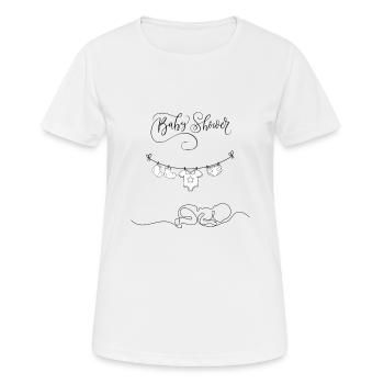 Baby shower simple - Frauen T-Shirt atmungsaktiv - Weiß - Vorne - AI Model Female 172 dark (172cm)