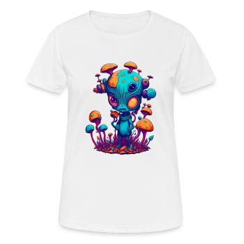 Trippy Alien 05 - Frauen T-Shirt atmungsaktiv - Weiß - Vorne - AI Model Female 172 dark (172cm)