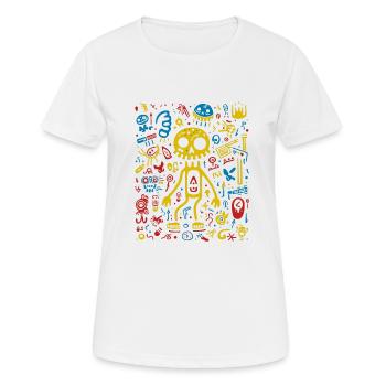 Der groovige Jive des Skeletts - Frauen T-Shirt atmungsaktiv - Weiß - Vorne - AI Model Female 172 dark (172cm)