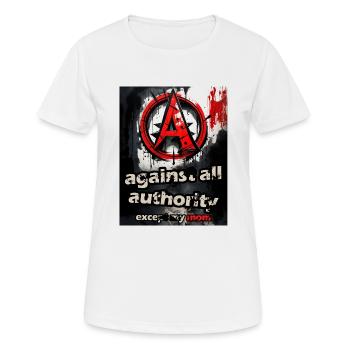 gegen jede Autorität außer meiner Mutter - Frauen T-Shirt atmungsaktiv - Weiß - Vorne - AI Model Female 172 dark (172cm)