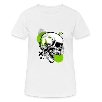 Green Skull - Frauen T-Shirt atmungsaktiv - Weiß - Vorne - AI Model Female 172 dark (172cm)
