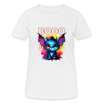 Chibi Swoop & Booo! Nächtliches Flatter-T-Shirt! - Frauen T-Shirt atmungsaktiv - Weiß - Vorne - AI Model Female 172 dark (172cm)