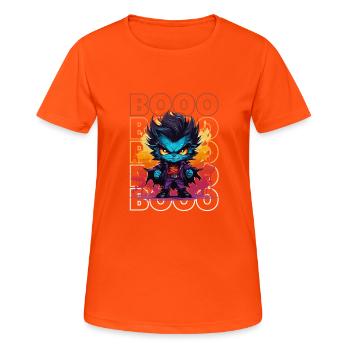 Chibi Fang & Booo! Tee-shirt Vampire mignon ! - T-shirt respirant Femme - orange néon - Devant - AI Model Female 172 dark (172cm)