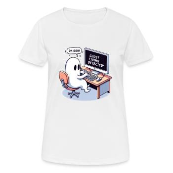 TYPAGE FANTÔME DÉTECTÉ ! - Oh oh oh ! - T-shirt respirant Femme - blanc - Devant - AI Model Female 172 dark (172cm)