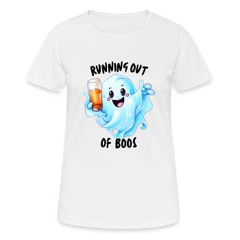 An Halloween gehen die Buhrufe aus - Frauen T-Shirt atmungsaktiv - Weiß - Vorne - AI Model Female 172 dark (172cm)