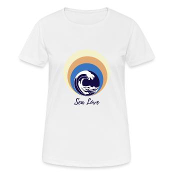 Sea Love - Frauen T-Shirt atmungsaktiv - Weiß - Vorne - AI Model Female 172 dark (172cm)