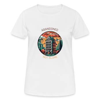 "Verlassen, nicht allein" - Frauen T-Shirt atmungsaktiv - Weiß - Vorne - AI Model Female 172 dark (172cm)