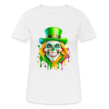 Leprechaun Frau Porträt - Frauen T-Shirt atmungsaktiv - Weiß - Vorne - AI Model Female 172 dark (172cm)