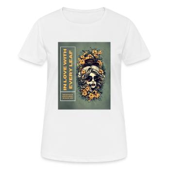 Verliebt in jedes Blatt - Frauen T-Shirt atmungsaktiv - Weiß - Vorne - AI Model Female 172 dark (172cm)