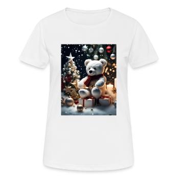 Teddy wishes you a Merry Christmas - Women's Breathable T-Shirt - white - Front - AI Model Female 172 dark (172cm)