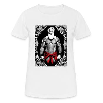 Auch der Weihnachtsmann wünscht ein frohes Fest - Frauen T-Shirt atmungsaktiv - Weiß - Vorne - AI Model Female 172 dark (172cm)