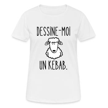 dessine-moi un kebab - T-shirt respirant Femme - blanc - Devant - AI Model Female 172 dark (172cm)