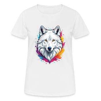 Loup arctique - T-shirt respirant Femme - blanc - Devant - AI Model Female 172 dark (172cm)