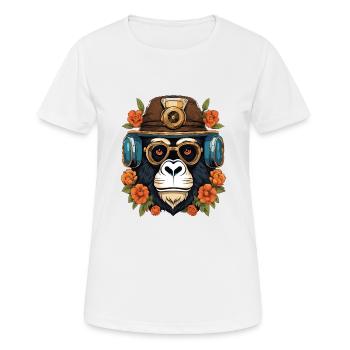 Steampunk Gorilla - Women's Breathable T-Shirt - white - Front - AI Model Female 172 dark (172cm)