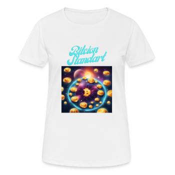 Bitcoin Standard - Frauen T-Shirt atmungsaktiv - Weiß - Vorne - AI Model Female 172 dark (172cm)