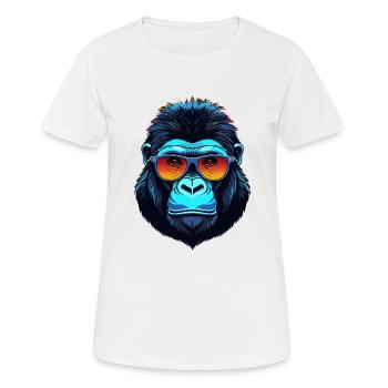 Gorilla-Gesicht - Frauen T-Shirt atmungsaktiv - Weiß - Vorne - AI Model Female 172 dark (172cm)