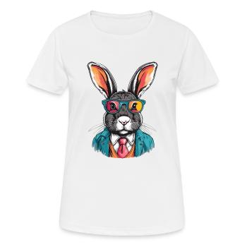 Lapin en costume - T-shirt respirant Femme - blanc - Devant - AI Model Female 172 dark (172cm)