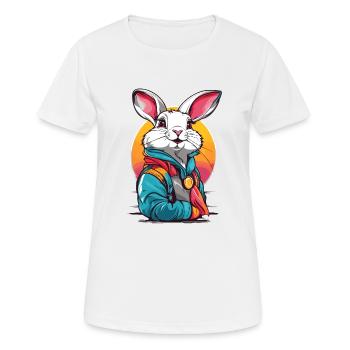 Lapin blanc - T-shirt respirant Femme - blanc - Devant - AI Model Female 172 dark (172cm)